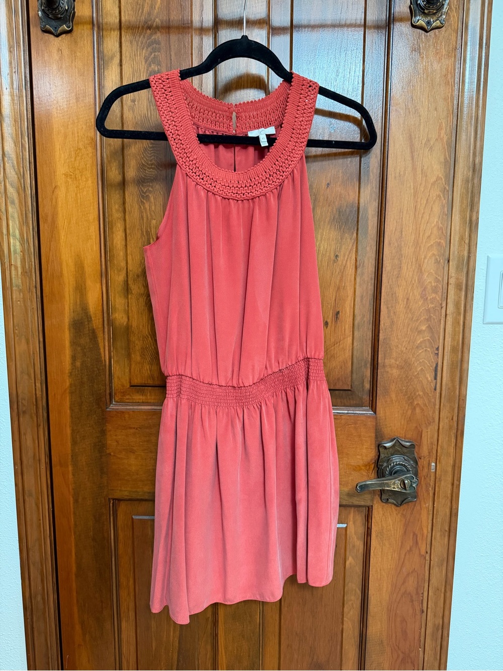 Joie Cocktail Sleeveless Dress with Crochet Neckline